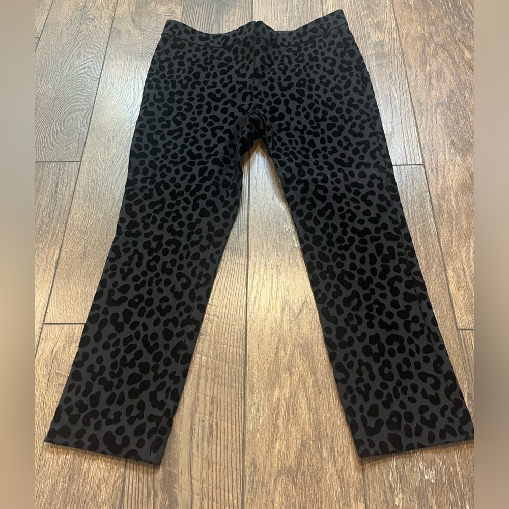 Ann Taylor petite black leopard dress pants